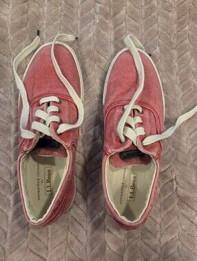 LL Bean Red Womans Sneakers Size 8